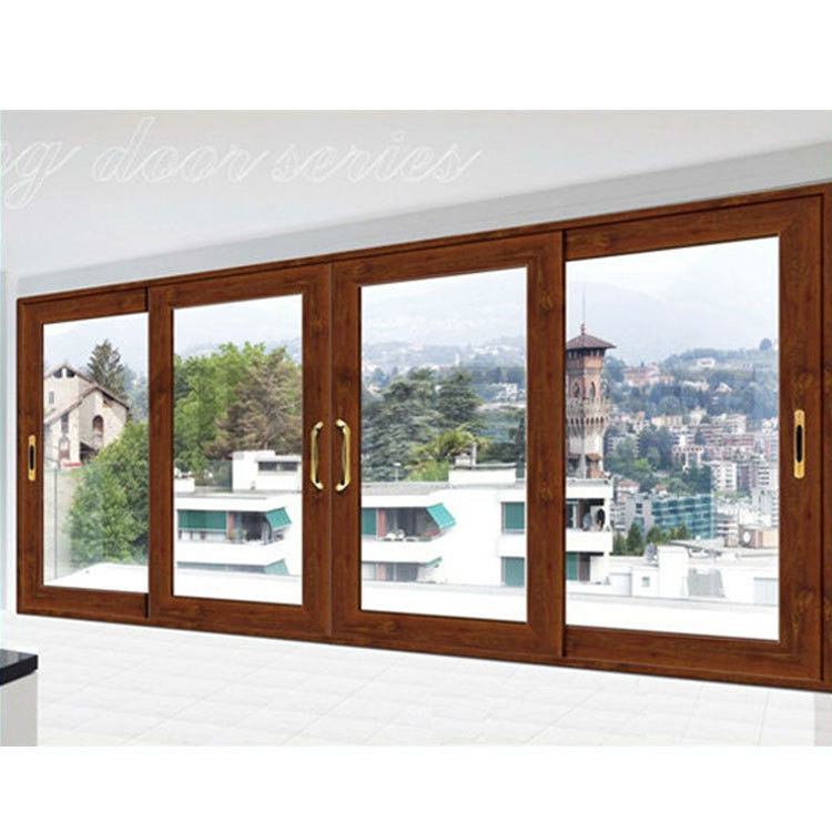 Porte coulissante en verre en alliage d'aluminium de couleur personnalisée avec verre trempé et matériel