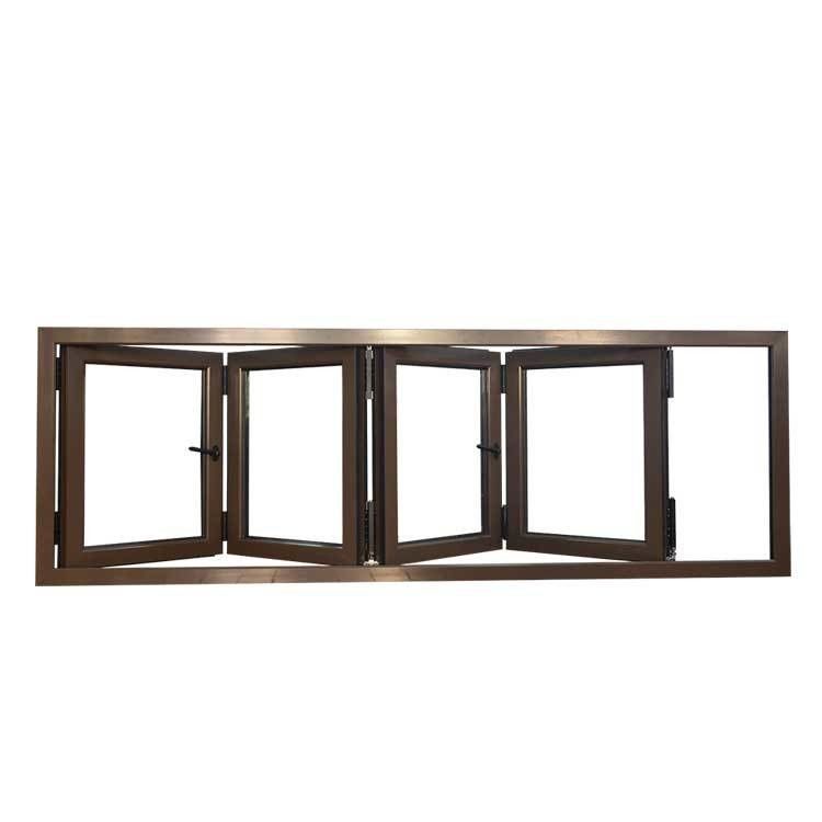 6063 T-5 Thermal Break Aluminium Frame Double vitrage Accordeon fenêtre pour la performance