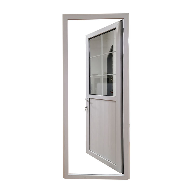 Porte à charnière verticale en PVC à double verre trempé en bande de caoutchouc EPDM avec coussin en PVC