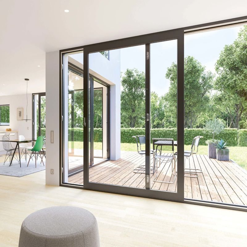 Porte coulissante en PVC en verre imperméable à l'eau et au vent pour porte en UPVC coulissante en style ouvert