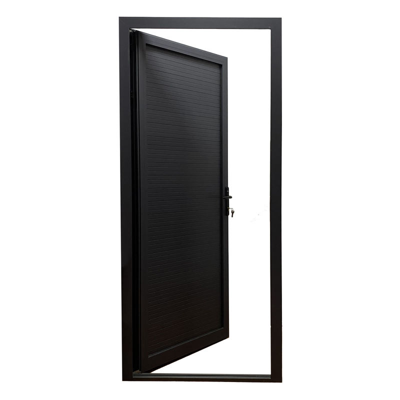 Porte en aluminium à double vitrage.