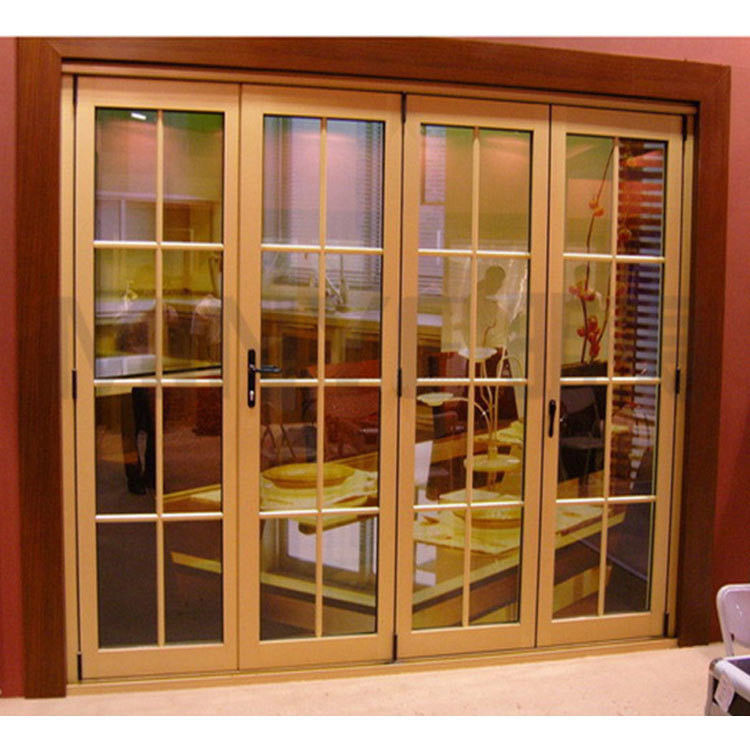 Isolement acoustique de 30-40DB Porte pliante en aluminium Conception pour l'extérieur de la maison grille