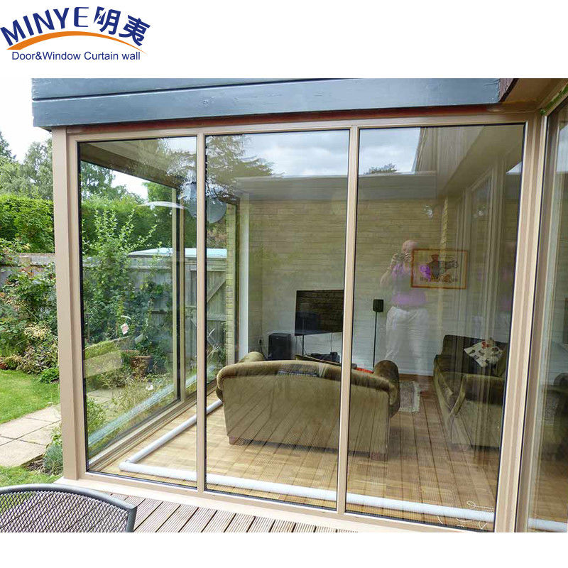 Conception de chambre d'entrée grande fenêtre fixe avec cadre en alliage d'aluminium et panneaux de verre