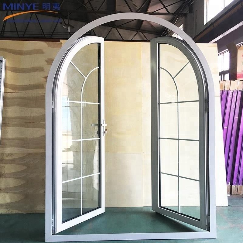 Matériau de matériel allemand et d'alliage d'aluminium utilisé pour les portes françaises en UPVC à arc