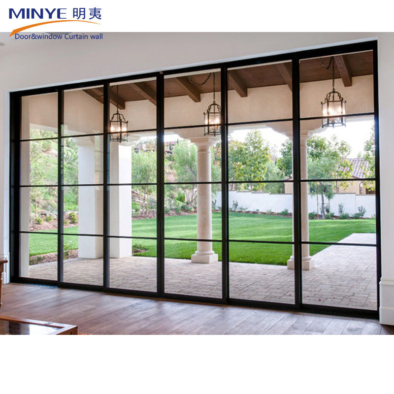 Porte coulissante en verre extérieur de couleur personnalisée avec alliage d'aluminium facile à installer