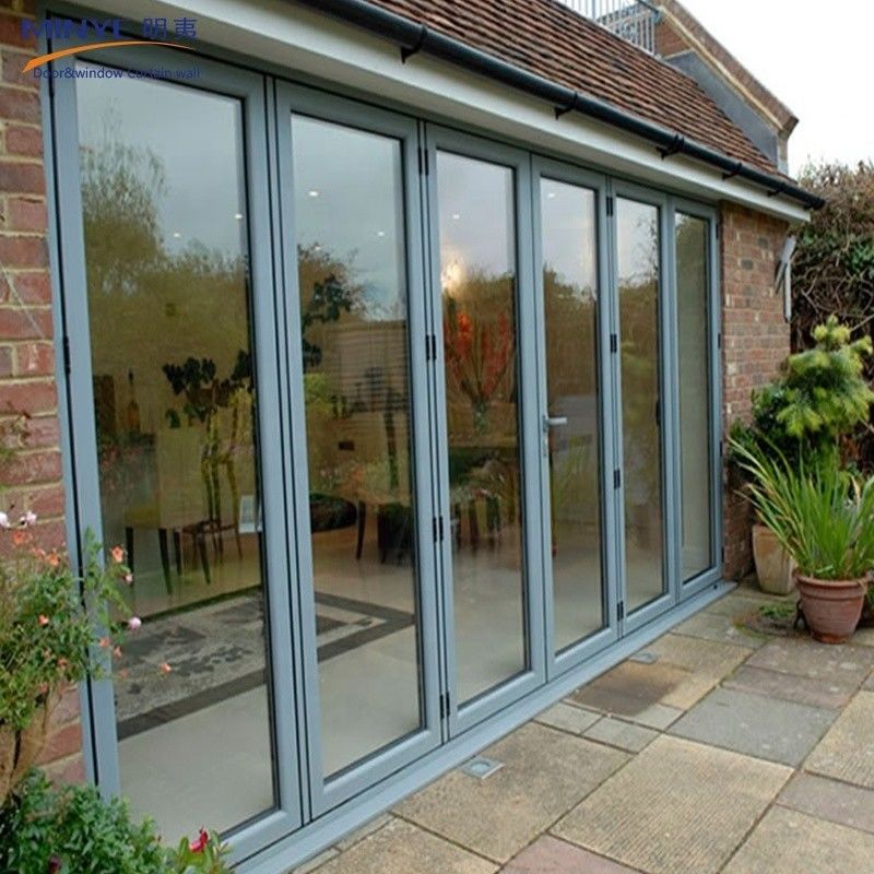 Porte pliante en aluminium de couleur personnalisée pour l'isolation thermique et l'étanchéité à l'eau