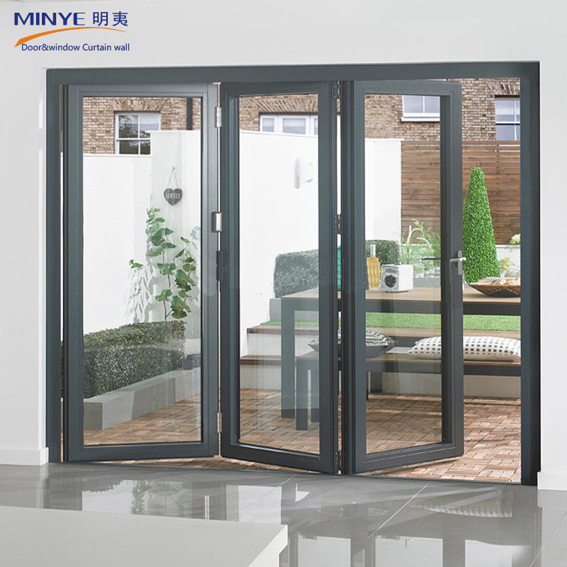 Porte pliante en aluminium à isolation acoustique avec 4 panneaux Porte à écran en aluminium de design moderne