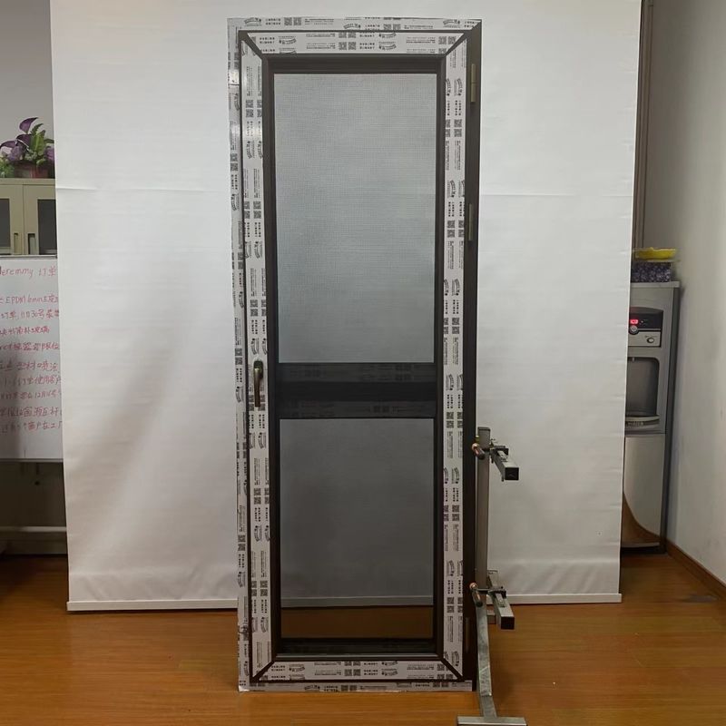 Porte en verre minimaliste avec fenêtre en aluminium à double feuille