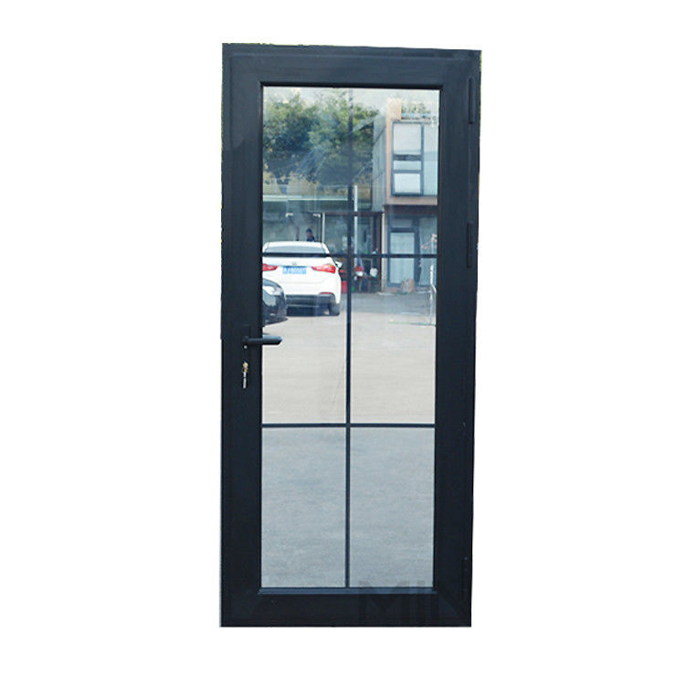 Porte en alliage d'aluminium double verre trempé pour salle de bain moderne