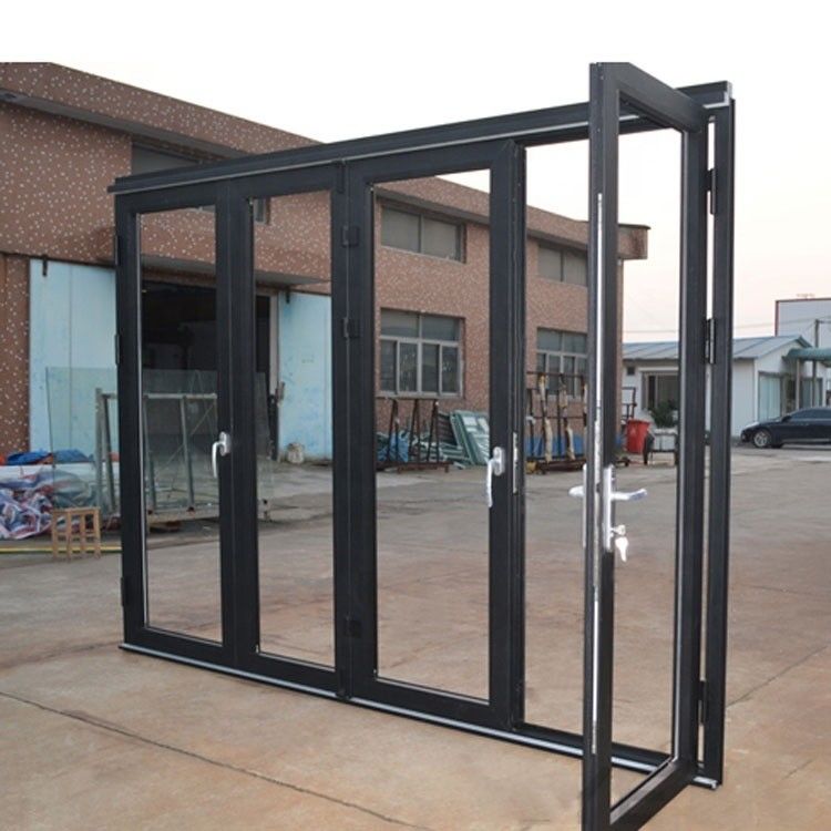 Porte pliante en verre double trempé économe en énergie