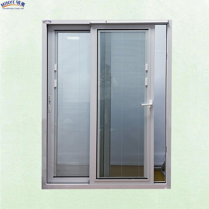 Porte coulissante de villa avec volets en verre intégrés filetage en fibre de verre en alliage d'aluminium étanche