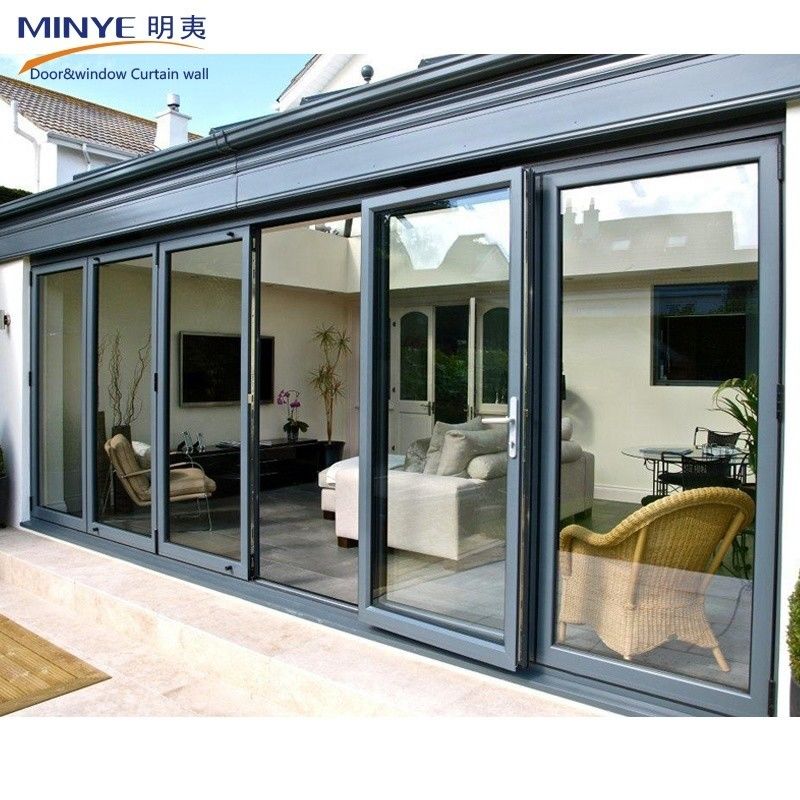 Design moderne intérieur en aluminium portes françaises avec économie d'énergie et isolation thermique