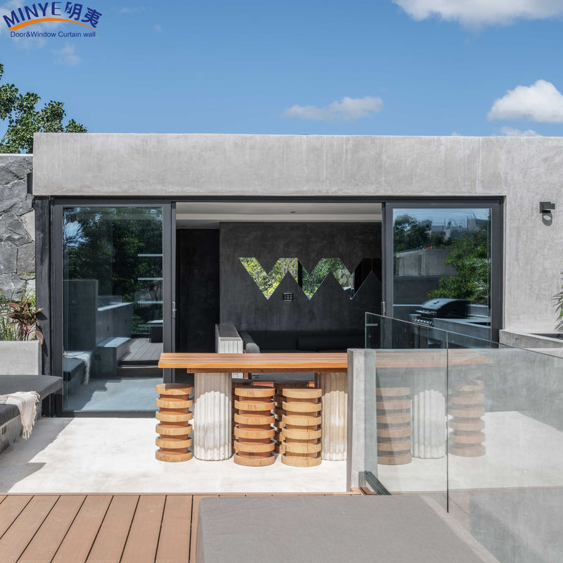 Porte à l'intérieur en verre coulissant en aluminium Porte française pour la maison Design empilable et postmoderne