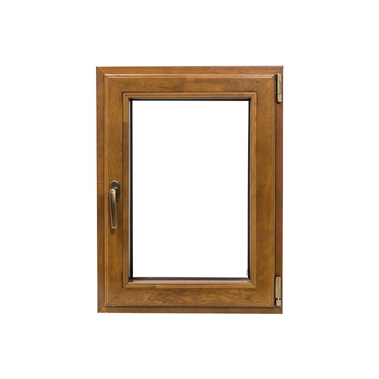 Conception de grains de bois à rupture thermique en aluminium, fenêtre inclinable et tournante avec double verre trempé