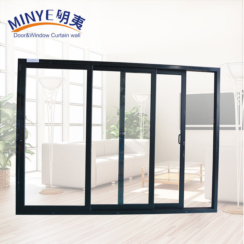 Porte coulissante en aluminium couleur personnalisée Double verre trempé et excellente isolation