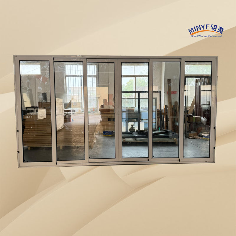 Porte coulissante en aluminium à rupture thermique extérieure avec empilage et double verre trempé