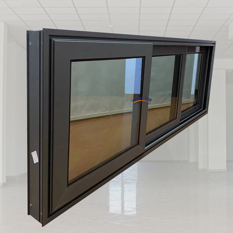 Longue durée de vie fenêtre coulissante en aluminium à trois voies avec bonne résistance au vent et haute résistance